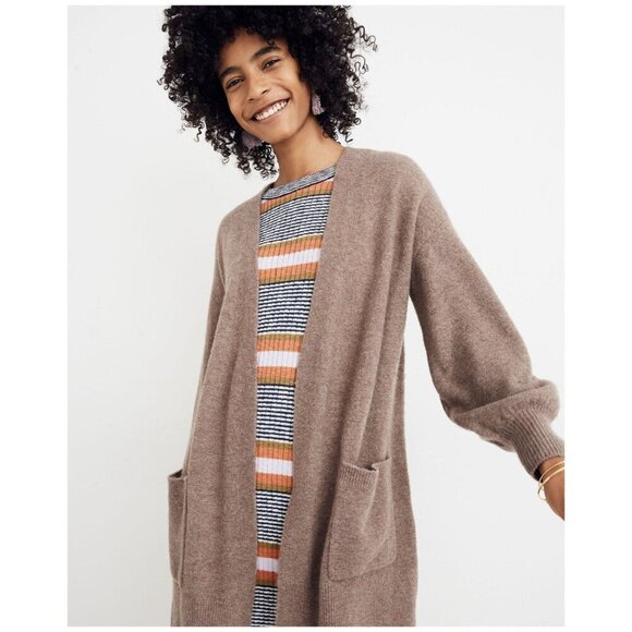 NWT Madewell Edgewater Bubble-Sleeve Cardigan Sweater /merino wool/alpaca/cXS Wo - Picture 1 of 14
